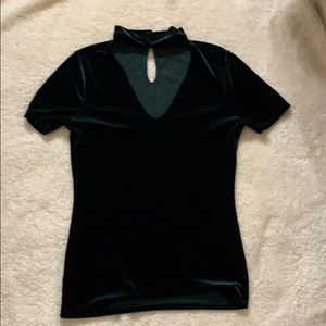 Velvet green top